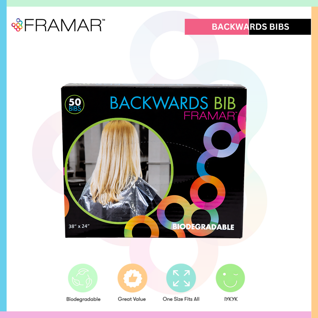 Disposable Salon Chair Covers | Framar Backwards Biodegradable Bibs 50 Sheets