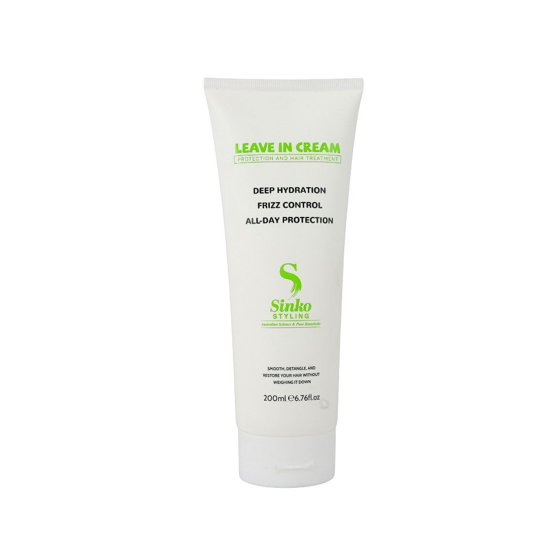 Tube of Sinko Styling Leave In Cream on a white background, Available in India at Kbiotics.