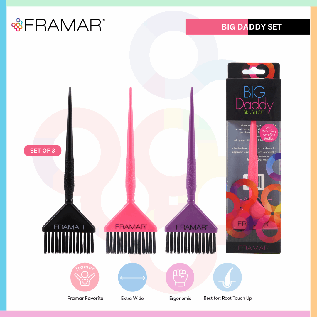 Extra-Wide Hair Color Brushes Set of 3 | Framar Big Daddy Brushes