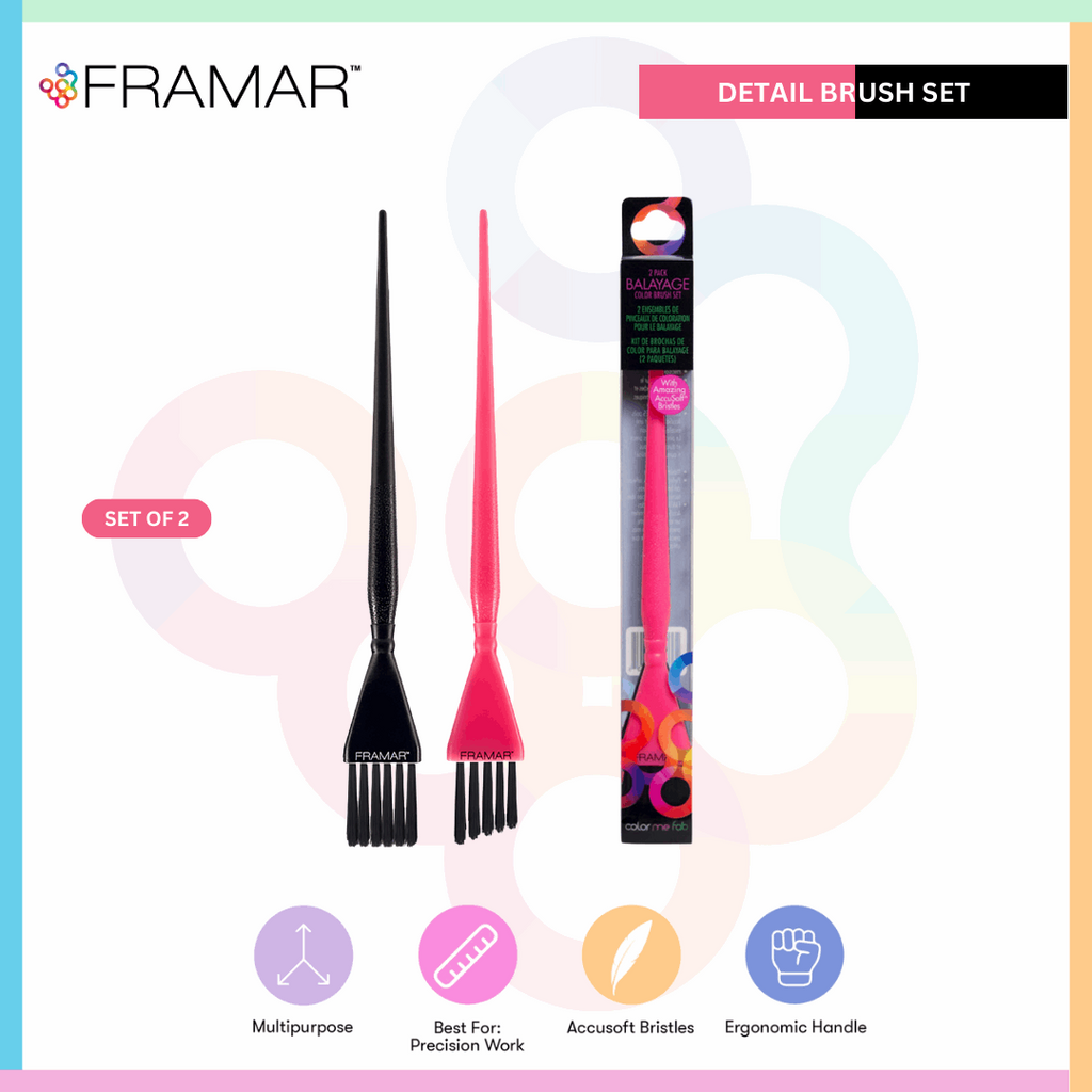 Thin Hair Coloring Brush Set of 2 | Framar Detail Brush